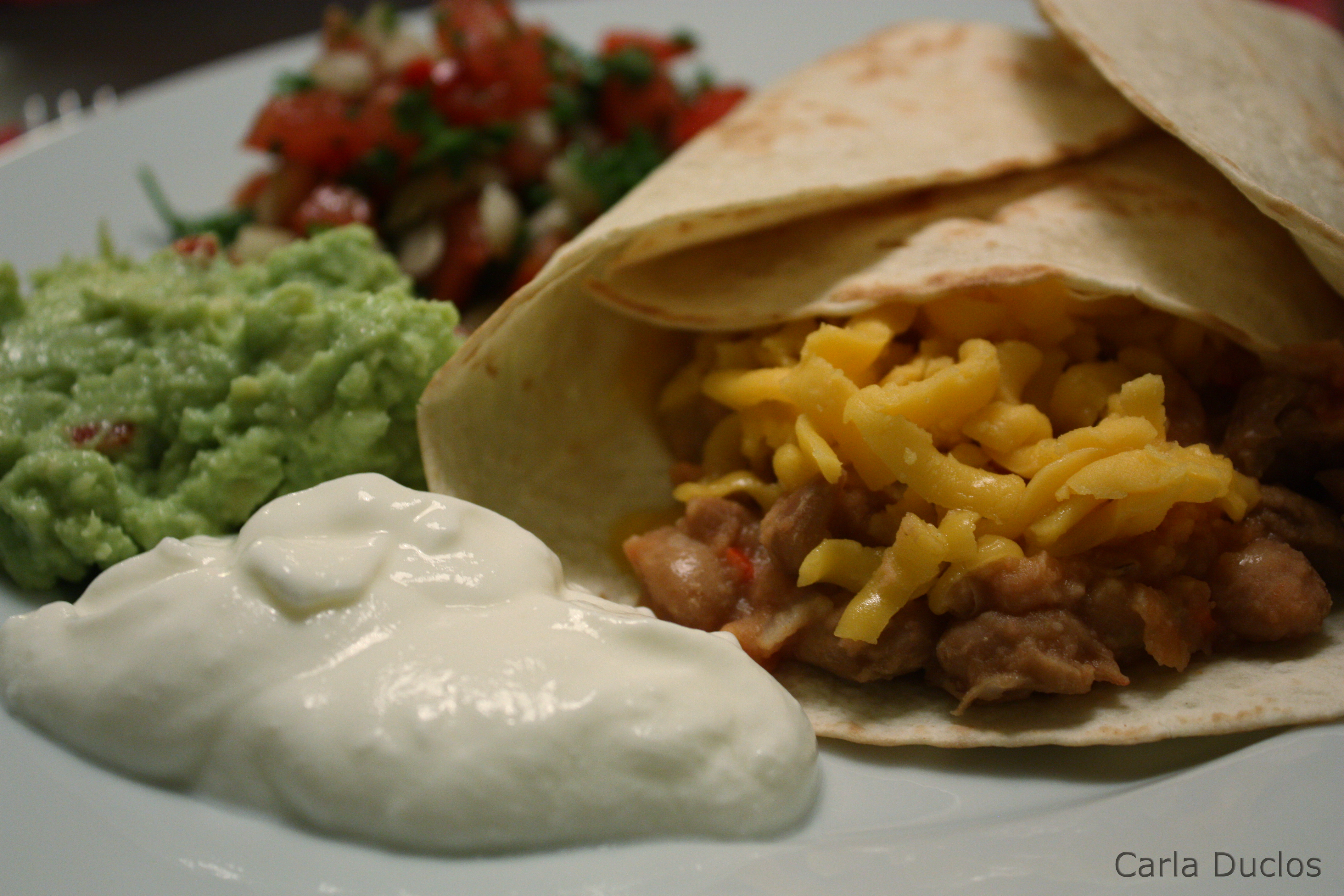 Burritos de feijões refritos